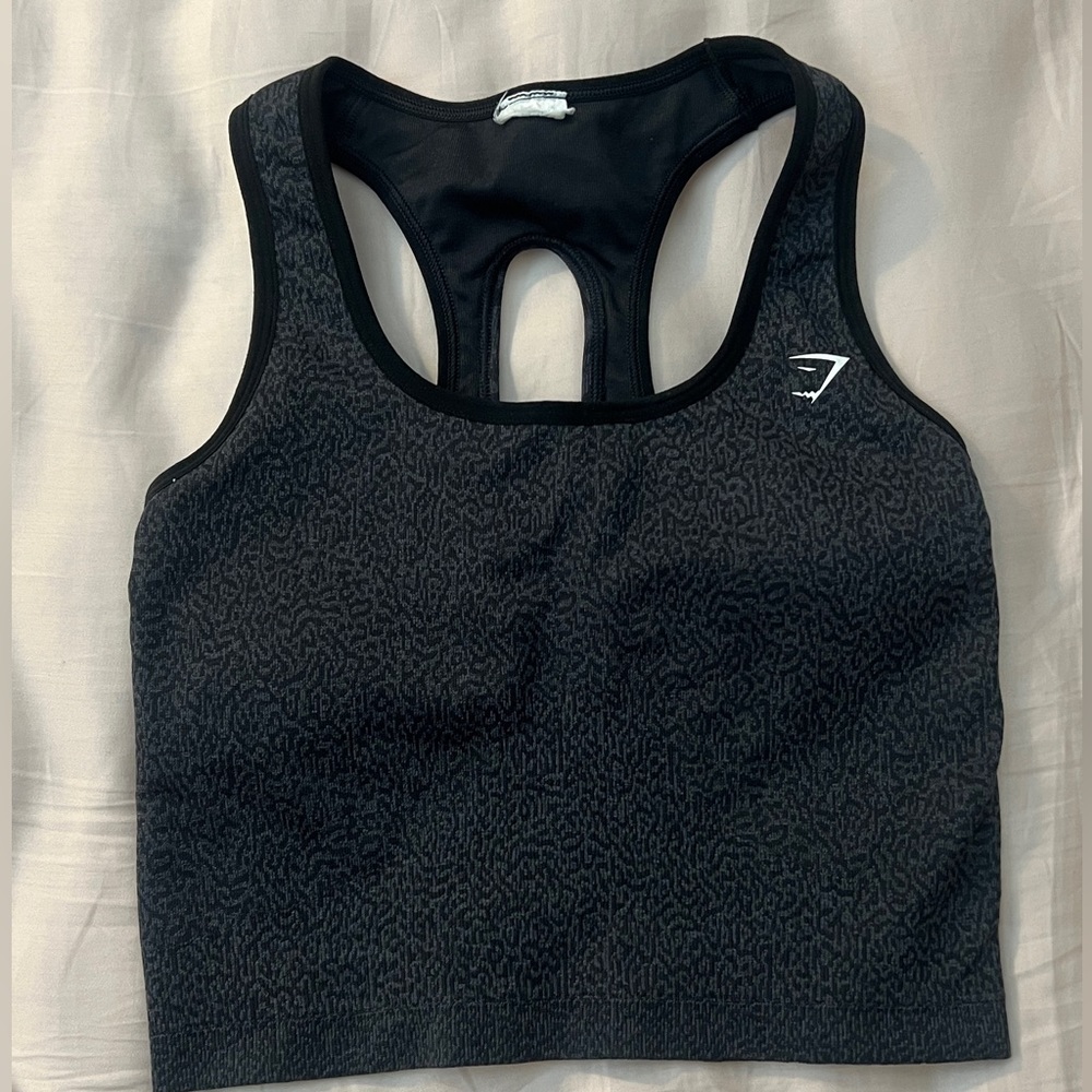 Gymshark Adapt Animal Seamless Crop Tank - Reef | Black - Medium